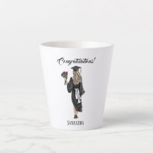 Taza De Café Latte Graduación personalizada de acuarela (3)