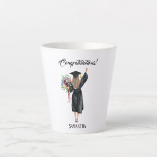 Taza De Café Latte Graduación personalizada de acuarela (8)