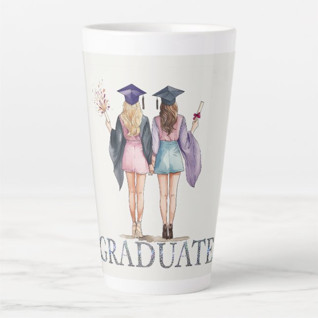 Taza De Café Latte Graduados amigos (Anverso)
