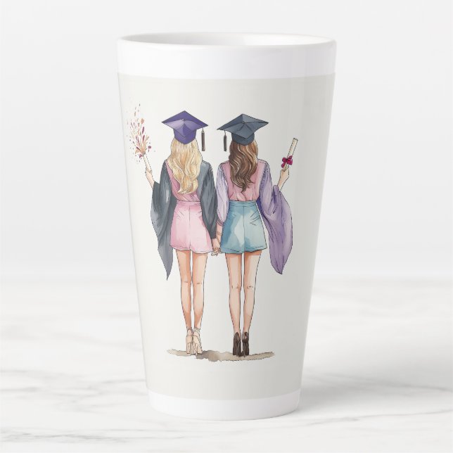 Taza De Café Latte Graduados amigos (Anverso)
