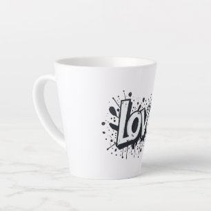 Taza De Café Latte Graffiti Graffiti Monocrome Love Tag