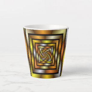 Taza De Café Latte Gráfica trippy colorida de túnel luminoso
