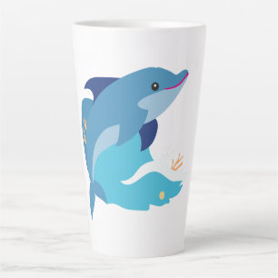 Taza De Café Latte gráfico delfín