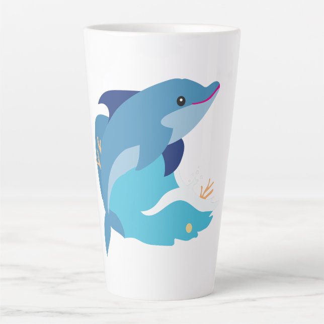 Taza De Café Latte gráfico delfín (Anverso)