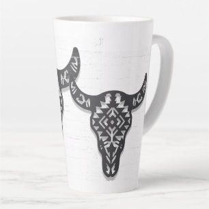 Taza De Café Latte Gráfico occidental azteca Brave Bull