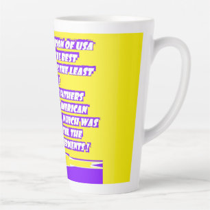 Taza De Café Latte Gráficos de mensajes de palabras sobre AMÉRICA