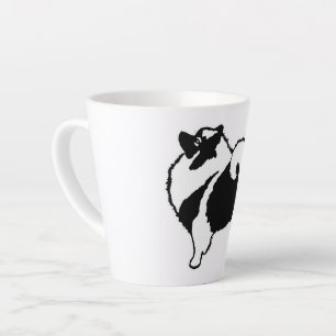 Taza De Café Latte Gráficos Keeshond - Arte original de perro curado