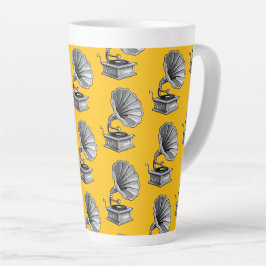 Taza De Café Latte Gramófono