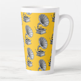 Taza De Café Latte Gramófono