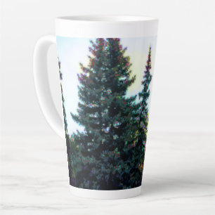 Taza De Café Latte Gran Bosque del Norte Bosque Boreal Canadá Pinos