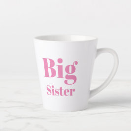 Taza De Café Latte Gran Hermana Cartas Rosa chica blanco