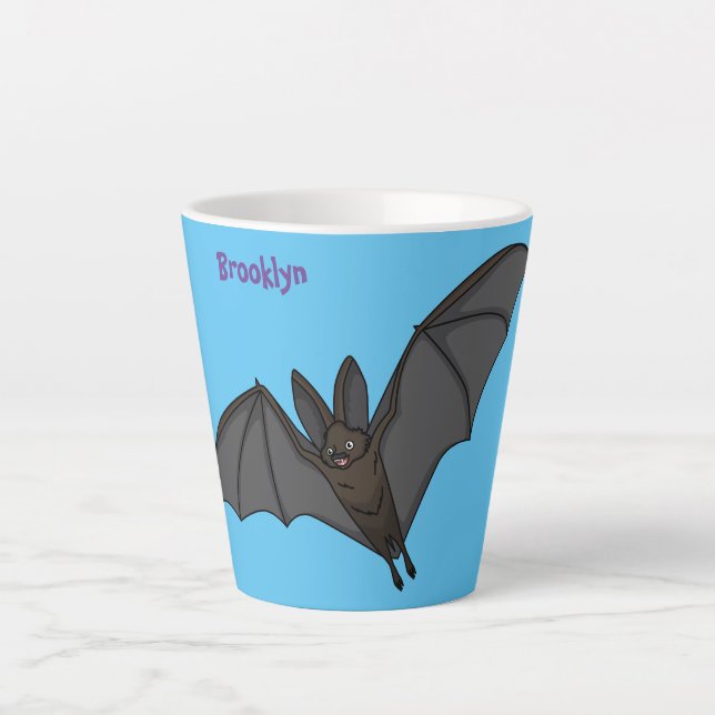 Taza De Café Latte Gran ilustracion de personalizado de murciélagos v (Anverso)