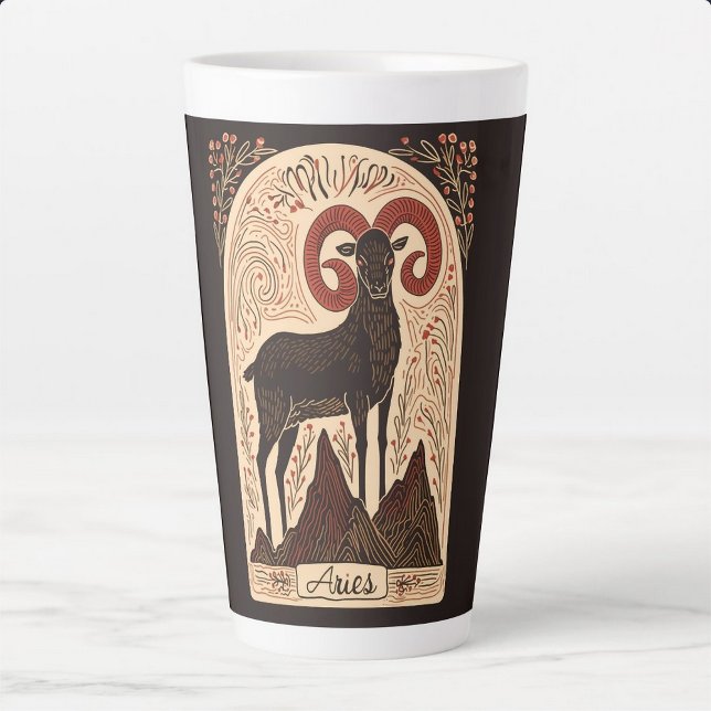 Taza De Café Latte Gran latte Mug Aries Celestial Zodiac Art (Subido por el creador)