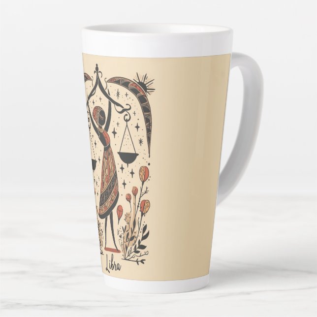 Taza De Café Latte Gran latte Mug Libra Celestial Zodiac Art (Ángulo derecho)