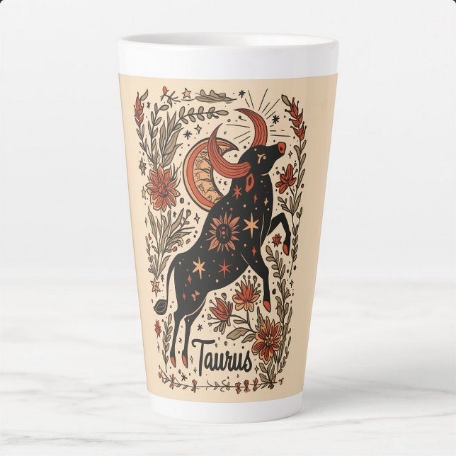 Taza De Café Latte Gran latte Mug Taurus Celestial Zodiac Art (Subido por el creador)