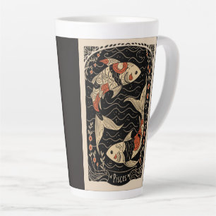 Taza De Café Latte Gran Mug Latte Pisces Arte Zodiaco Celestial