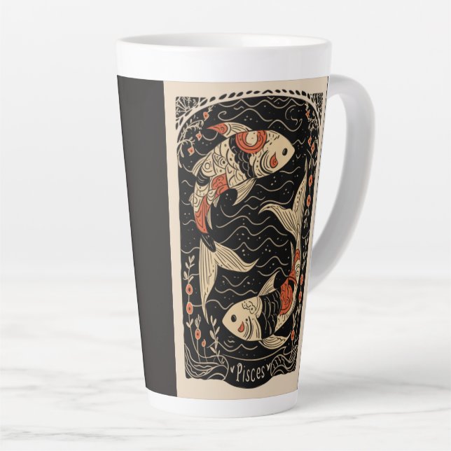 Taza De Café Latte Gran Mug Latte Pisces Arte Zodiaco Celestial (Ángulo derecho)