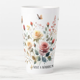 Taza De Café Latte Gran Mug Latte Qué Día Maravilloso