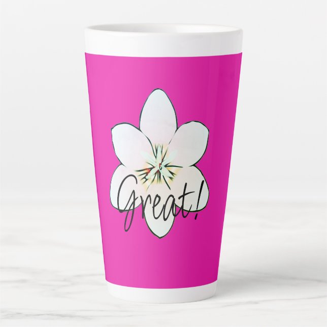 Taza De Café Latte Gran Mugre Rosa (Anverso)