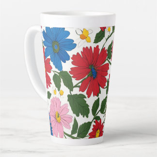 Taza De Café Latte Gran tamaño de flor