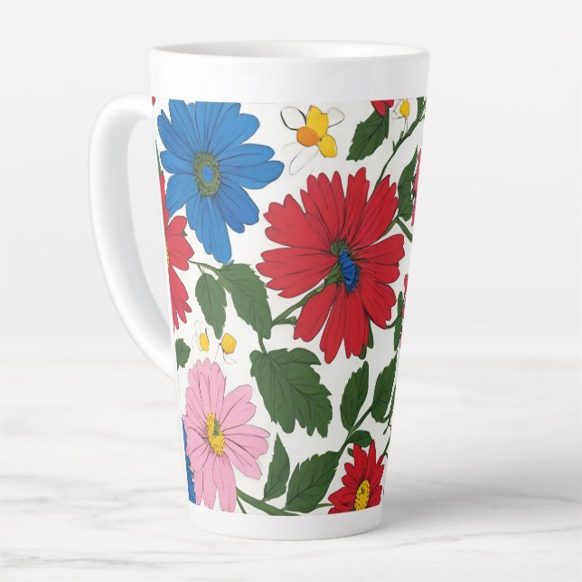 Taza De Café Latte Gran tamaño de flor (Ángulo izquierdo)