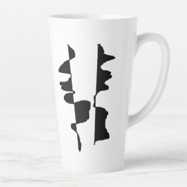 Taza De Café Latte Grand Mug Latte Art Abstrait Dual Face