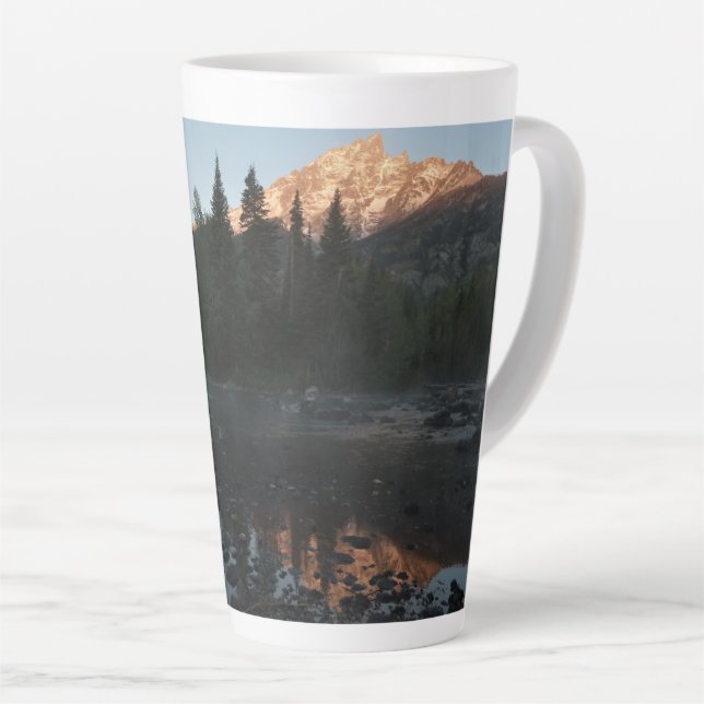 Taza De Café Latte Grand Teton Sunrise en Cottonwood Creek (Ángulo derecho)