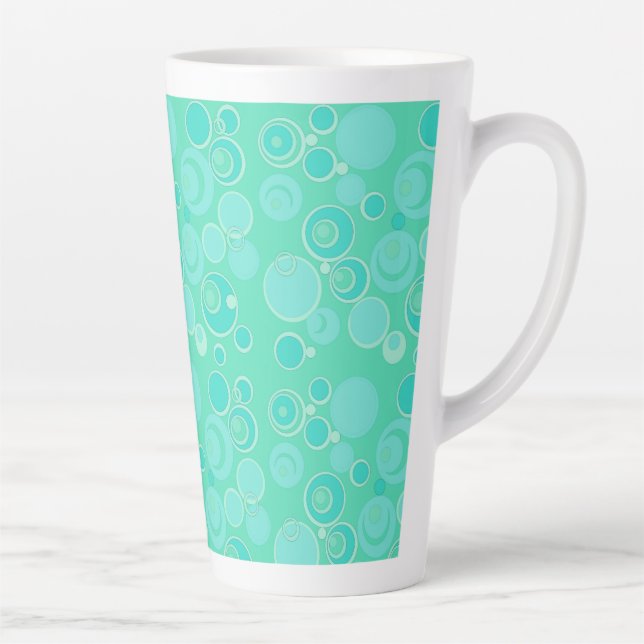 Taza De Café Latte Grandes burbujas de burbujas en todas partes Verde (Derecha)