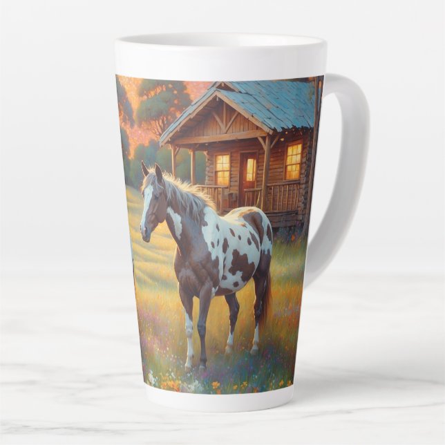Taza De Café Latte Granja de caballos (Ángulo derecho)
