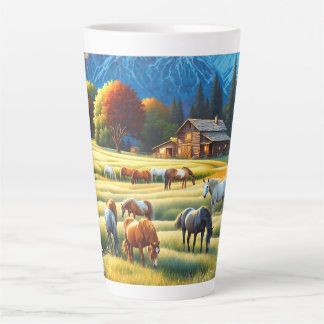 Taza De Café Latte Granja de caballos