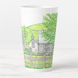 Taza De Café Latte Granja de piedra de primavera grande lata