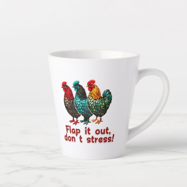 Taza De Café Latte Granjero de Aves de Granja de Pollo Gracioso Vinta (Derecha)