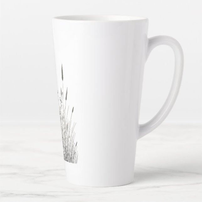Taza De Café Latte Grasshopper & Wild Grass Ink Art Coffee Mug (Derecha)