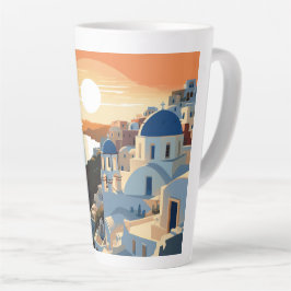 TAZA DE CAFÉ LATTE GRECIA SANTORINI #1
