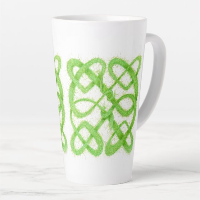 Taza De Café Latte GREEN CELTIC KNOT Tall Latte Mug (Ángulo derecho)