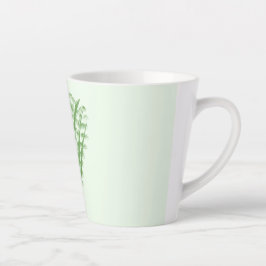 Taza De Café Latte Green plant in the shape of a bouquet.