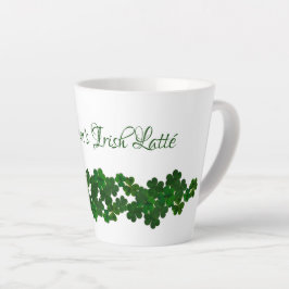 Taza De Café Latte Green Shamrock Irish Latté Mug Personalizado