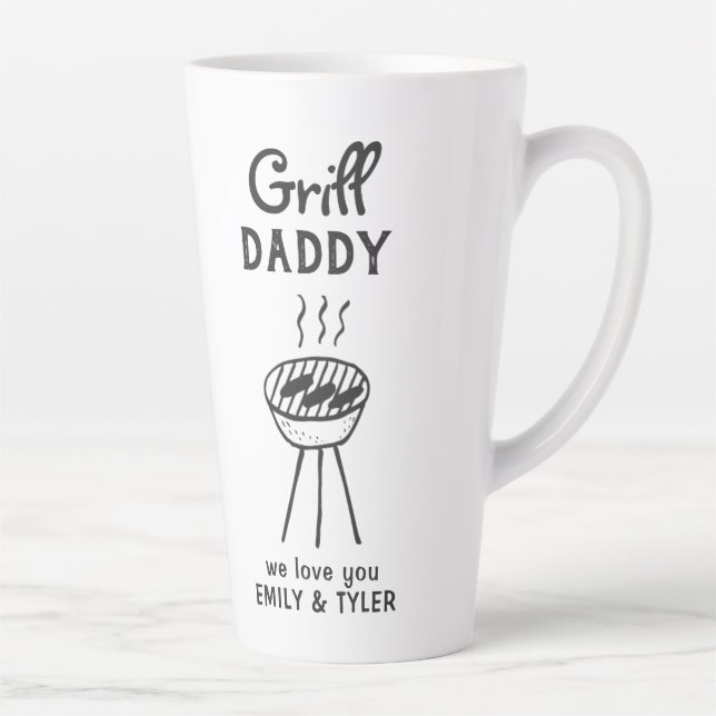 Taza De Café Latte Grill Daddy Personalizado Día del Padre (Derecha)