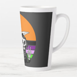 Taza De Café Latte Grim Reaper - Halloween Sunset Jack O'Lantern