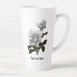 Taza De Café Latte Grimorio Rosa Blanca