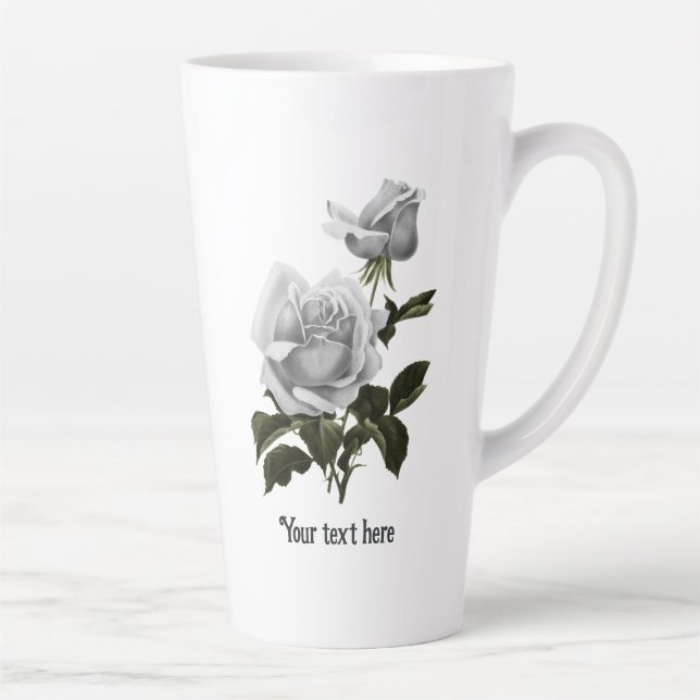 Taza De Café Latte Grimorio Rosa Blanca (Derecha)