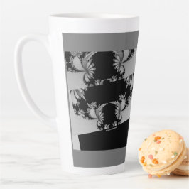 Taza De Café Latte Gris de jardín fractal
