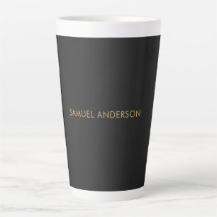 Taza De Café Latte Gris Gold Color Profesional Añadir nombre