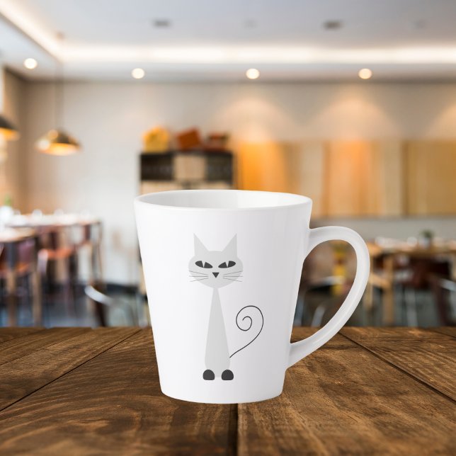 Taza De Café Latte Gris minimalista (Subido por el creador)
