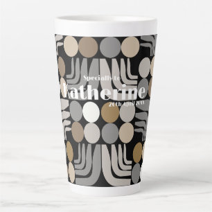 Taza De Café Latte Gris negro bohemio