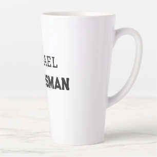 Taza De Café Latte Groomsman simple mínimo añadir nombre masculino mo