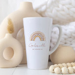 Taza De Café Latte GROOVY Bohemia, dama de honor, arcoiris, Latte Mug<br><div class="desc">La Colección Bohemia Groovy, una colección única y llamativa que mezcla flores retro y arcoiris con una paleta neutra y terrenal, con un toque de estilo hippie de los años 70. Esta colección es perfecta para aquellos que aprecian la belleza de la naturaleza y el estilo de vida bohemio libre....</div>