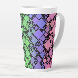 Taza De Café Latte Groovy Boho Retro Mod Geométrico Orgullo Trigénero