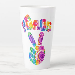 Taza De Café Latte Groovy Retro Peace Hand