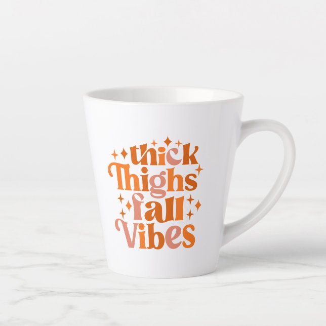 Taza De Café Latte Gruesos Gruesos Caen Vibes (Derecha)